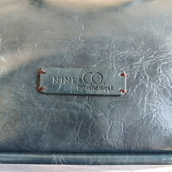 Nine WEST Women's HandBag Green  Size L Tote Chic Casual ‎ Y2K W16" x H11" x D5" - Picture 7 of 16